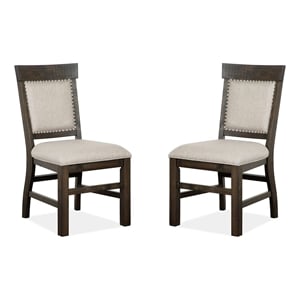 Magnussen Home Bellamy Peppercorn Upholstered Side Chair Two Pack