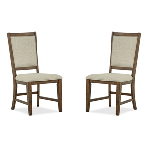 Magnussen Home Bay Creek Toasted Nutmeg Step Upholstered Side Chair Two Pack