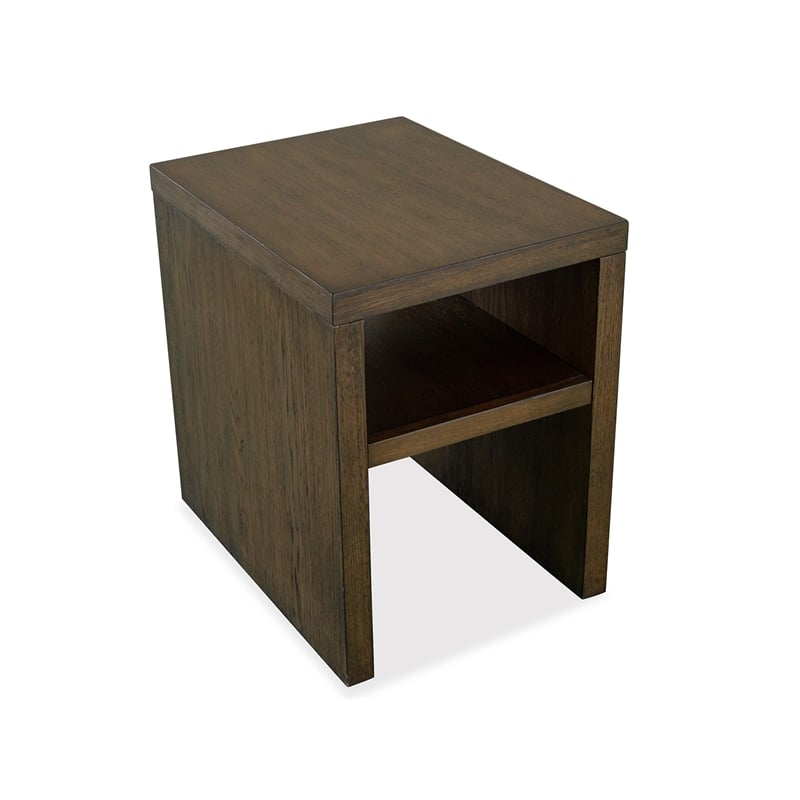 Magnussen Home Merrick Homestead Brown And Clear Glass Chairside End Table