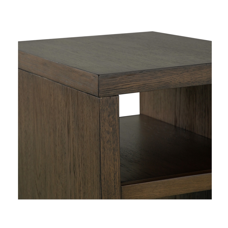 Magnussen Home Merrick Homestead Brown And Clear Glass Chairside End Table