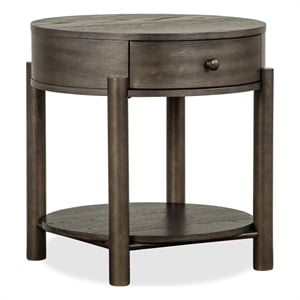 Magnussen Home Hadleigh Black Coffee Bean Round End Table