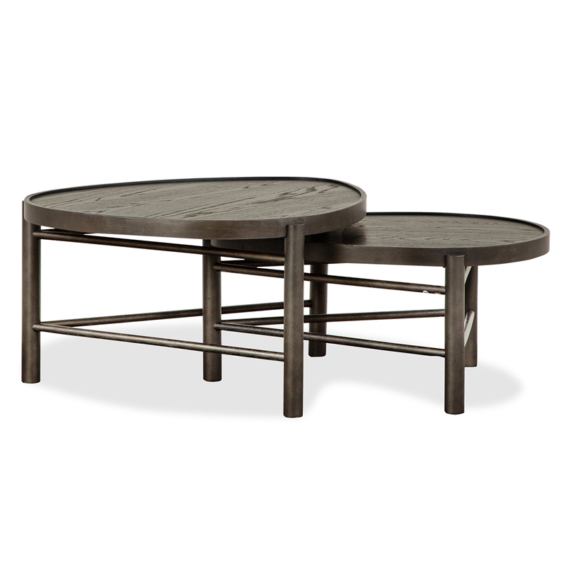 magnussen home hadleigh black coffee bean shaped nesting cocktail table