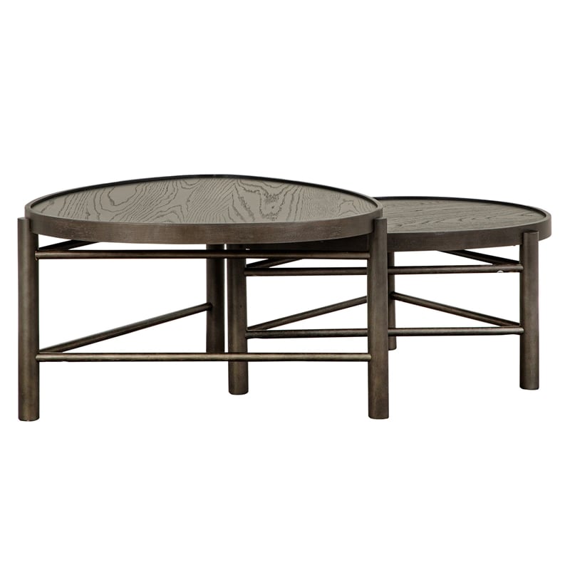 magnussen home hadleigh black coffee bean shaped nesting cocktail table