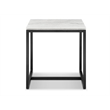 Magnussen Home Torin White Marble And Matte Black Rectangular End Table