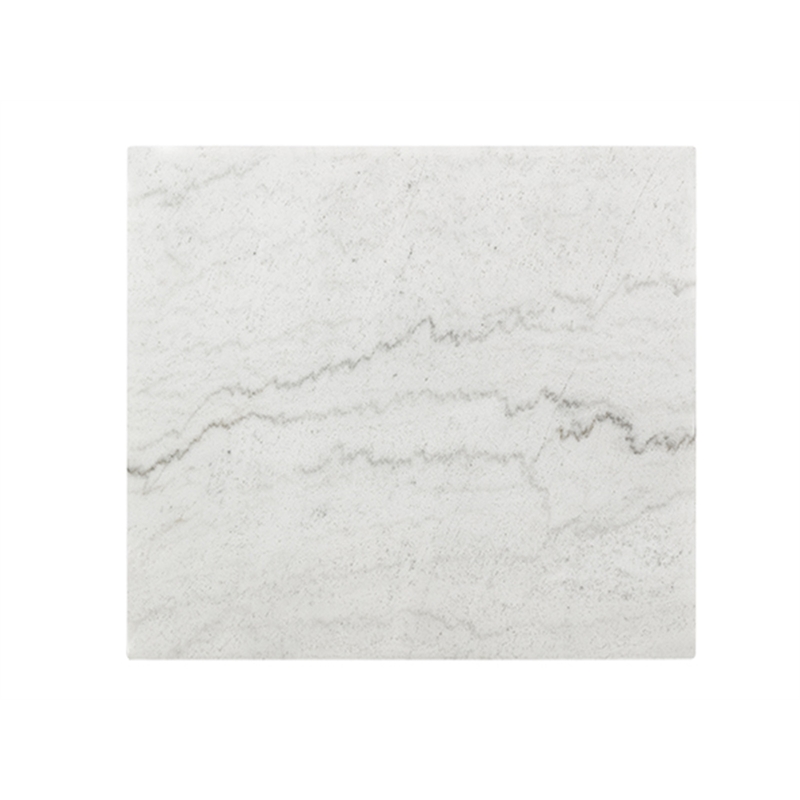 Magnussen Home Torin White Marble And Matte Black Rectangular End Table