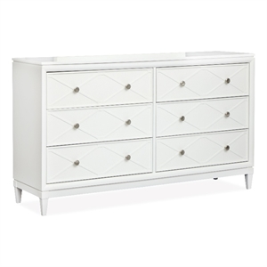 Magnussen Home Springhouse Whisper White 6-Drawers Bedroom Dresser