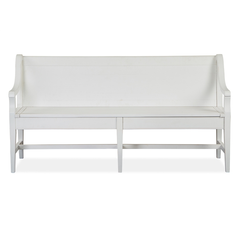 Magnussen Home Heron Cove Chalk White And Dovetail Grey Bench