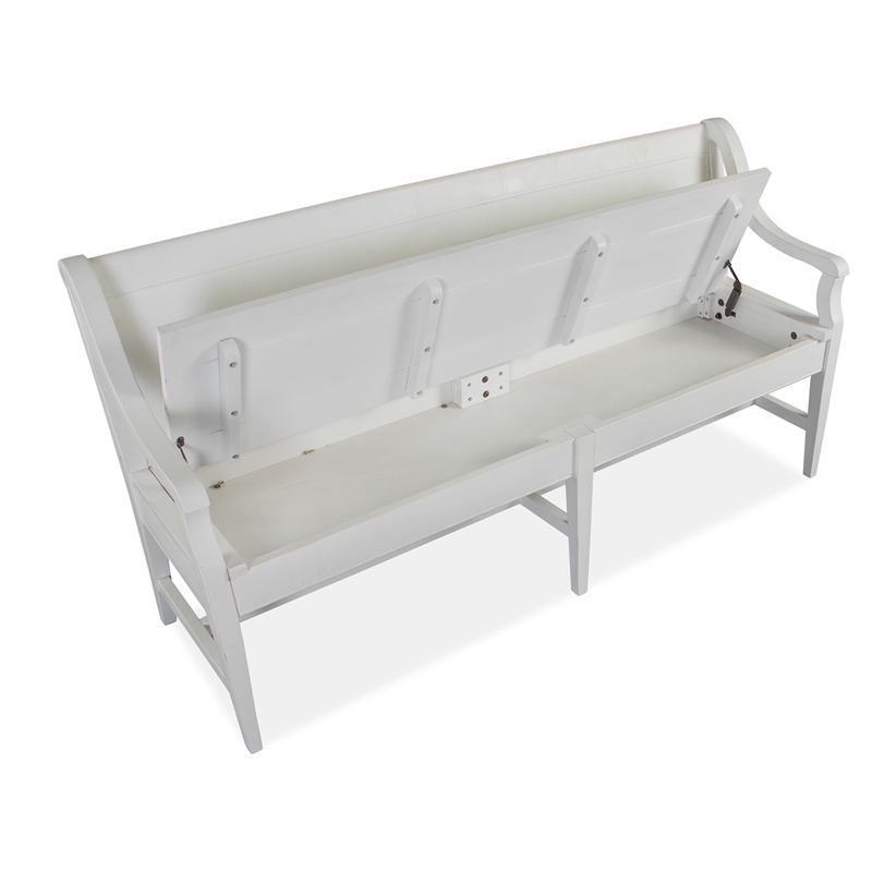 Magnussen Home Heron Cove Chalk White And Dovetail Grey Bench