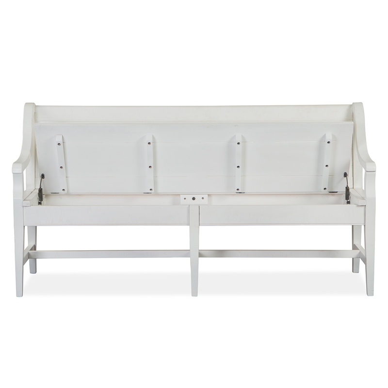 Magnussen Home Heron Cove Chalk White And Dovetail Grey Bench
