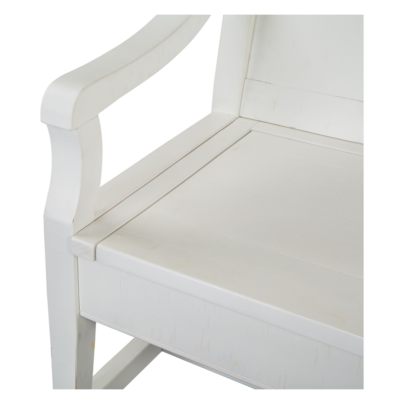 Magnussen Home Heron Cove Chalk White And Dovetail Grey Bench