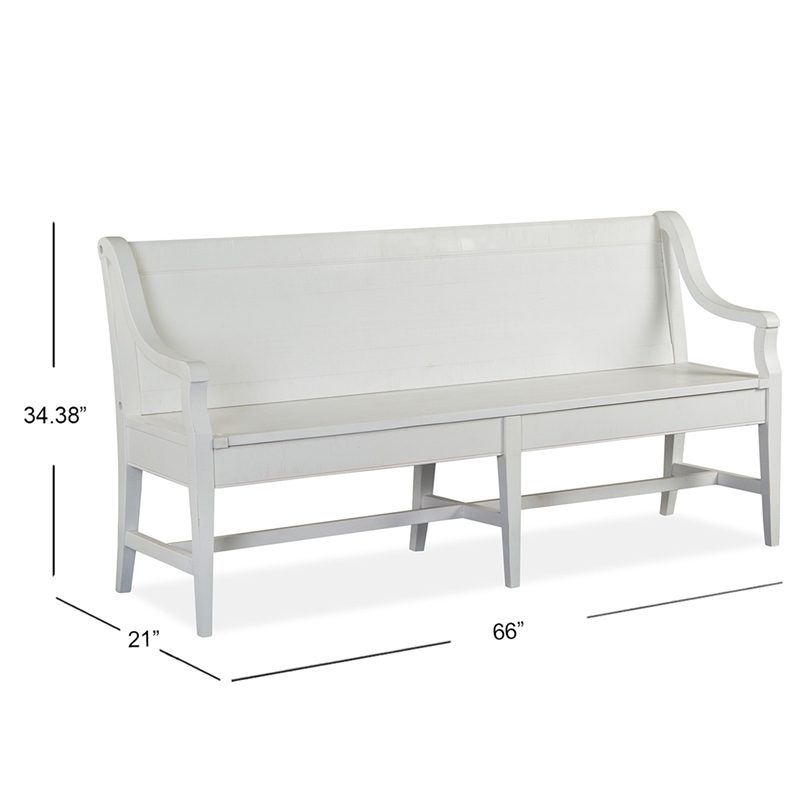 Magnussen Home Heron Cove Chalk White And Dovetail Grey Bench