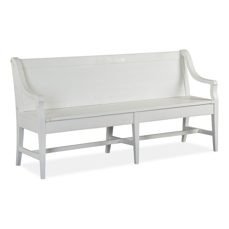 Magnussen Home Heron Cove Chalk White And Dovetail Grey Bench