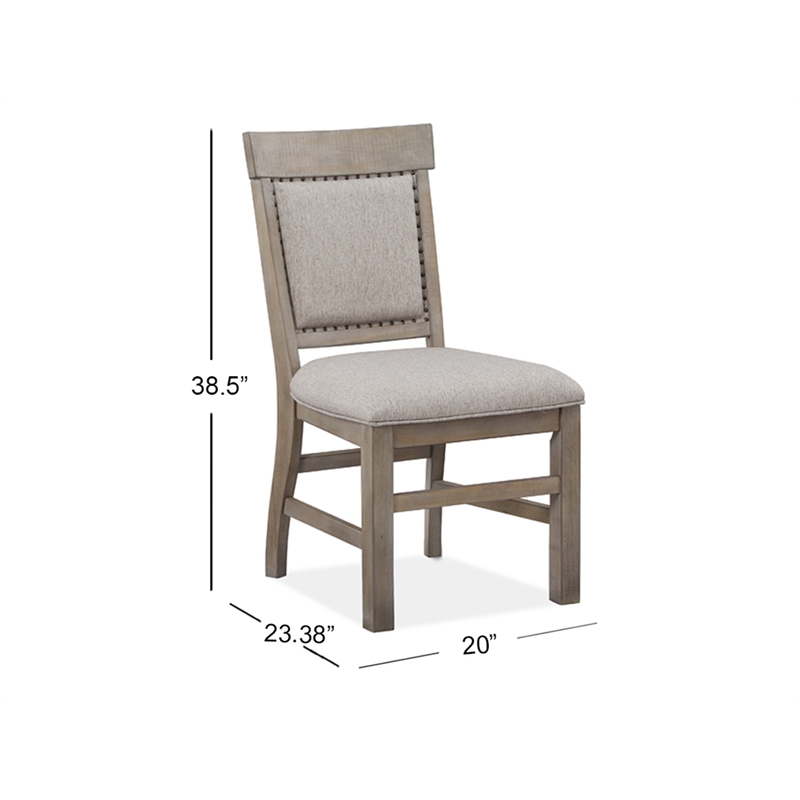 Magnussen Home Tinley Park Dove Tail Grey Upholstered Side Chair Two Pack