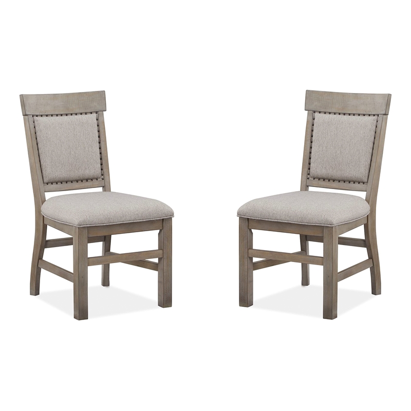 Magnussen Home Tinley Park Dove Tail Grey Upholstered Side Chair Two Pack