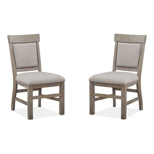 Magnussen Home Tinley Park Dove Tail Grey Upholstered Side Chair Two Pack