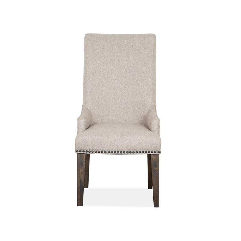 Magnussen Home Bellamy Peppercorn Upholstered Host Chair Two Pack