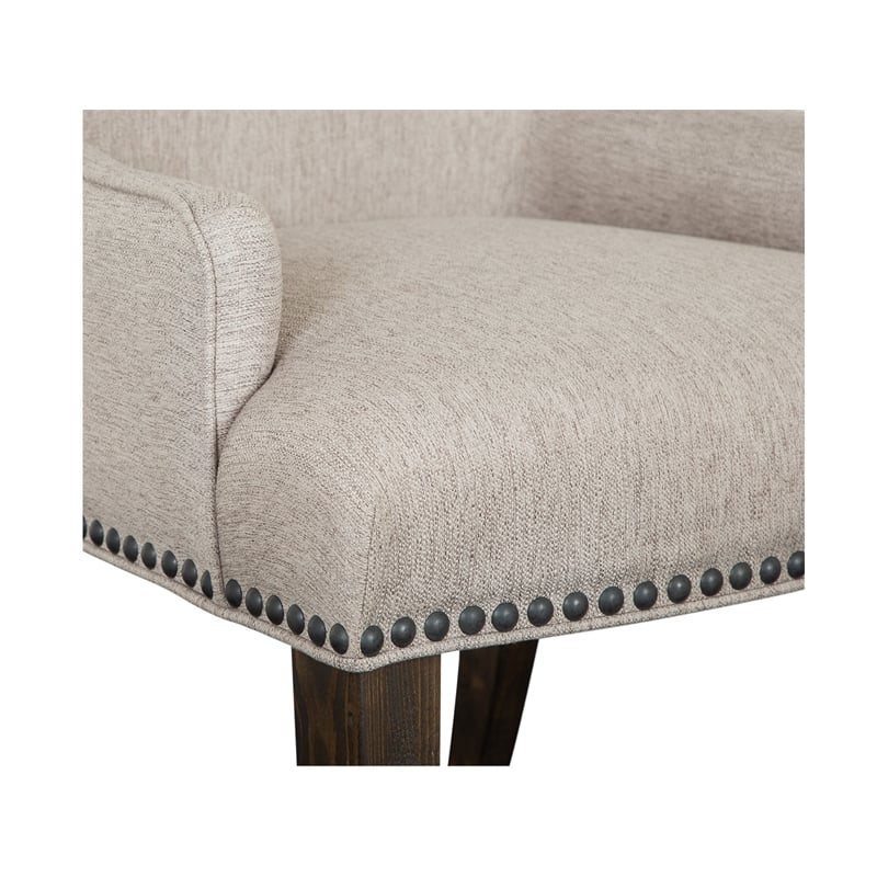 Magnussen Home Bellamy Peppercorn Upholstered Host Chair Two Pack