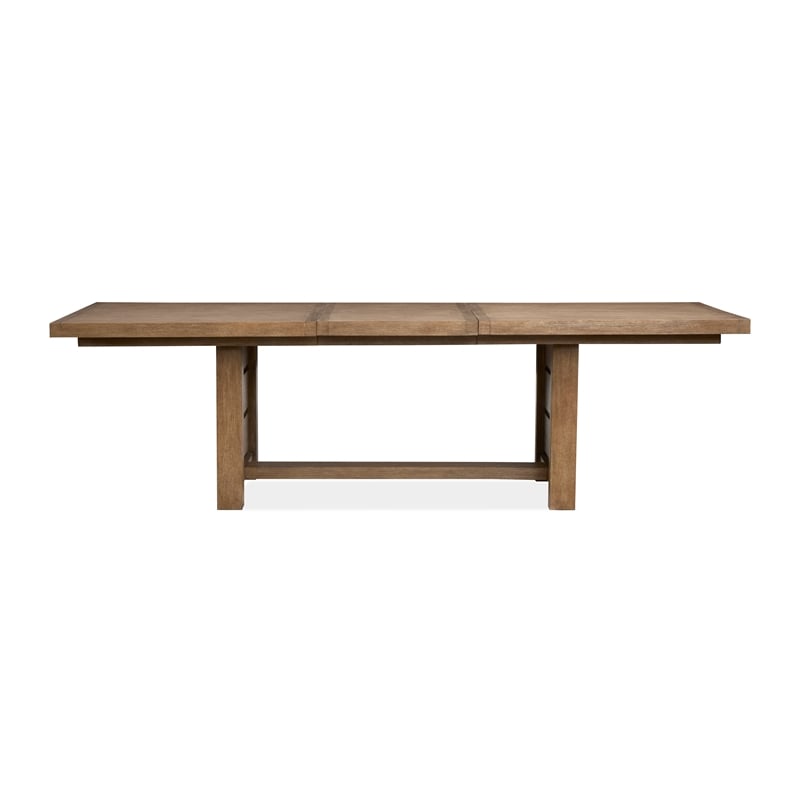 Magnussen Home Plum Creek Sierra Brown Extendable Trestle Dining Table