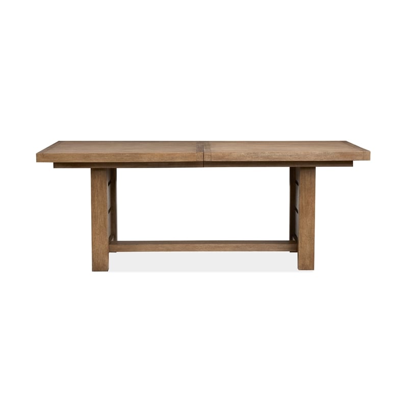 Magnussen Home Plum Creek Sierra Brown Extendable Trestle Dining Table