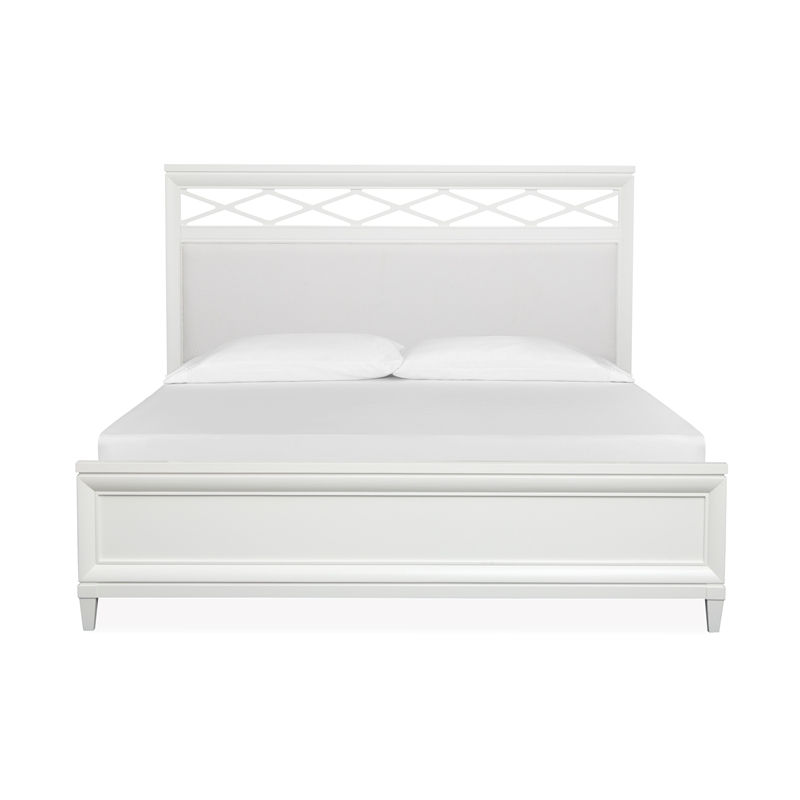 Magnussen Home Springhouse Whisper White Queen Upholstered Panel Bed