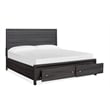 Magnussen Home Merrifield Raisin Black King Panel Storage Bed