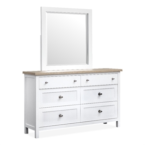 Salt Life Home Windmill Harbour Double Drawer Dresser With Portrait Mirror