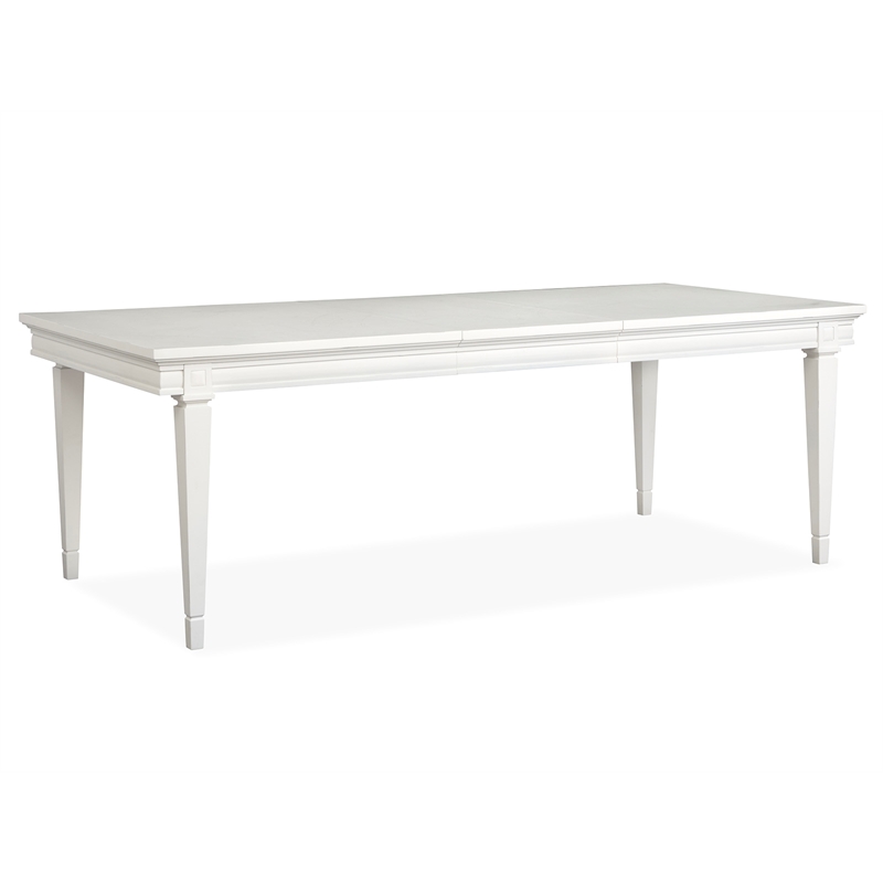 Magnussen Home Willowbrook Egg Shell White Extendable Rectangular Dining Table