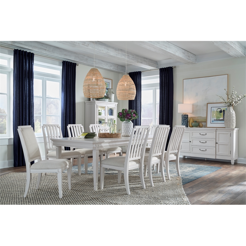 Magnussen Home Willowbrook Egg Shell White Upholstered Side Chair Two Pack