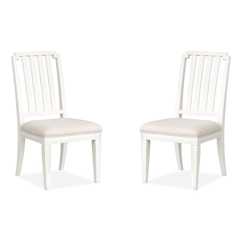 Magnussen Home Willowbrook Egg Shell White Upholstered Side Chair Two Pack