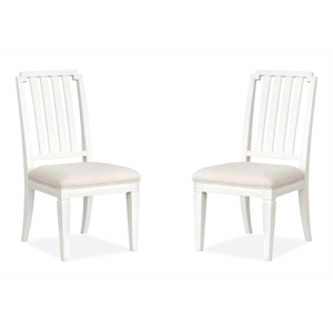 Magnussen Home Willowbrook Egg Shell White Upholstered Side Chair Two Pack