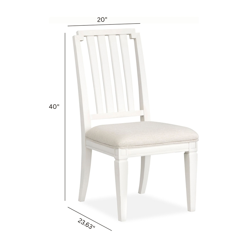Magnussen Home Willowbrook Egg Shell White Upholstered Side Chair Two Pack