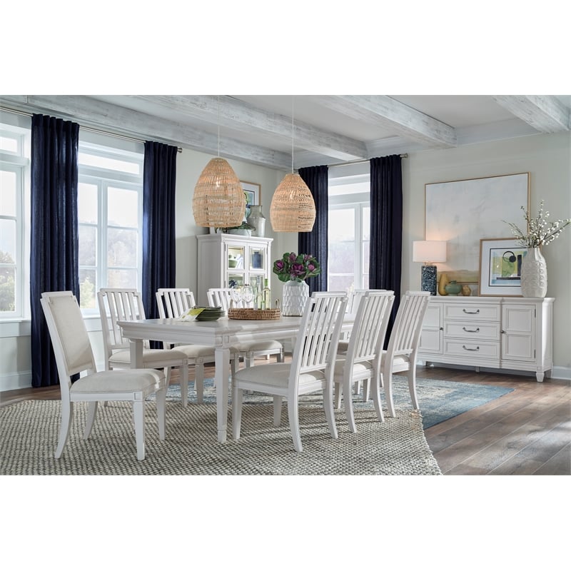 Magnussen Home Willowbrook Egg Shell White Upholstered Side Chair Two Pack