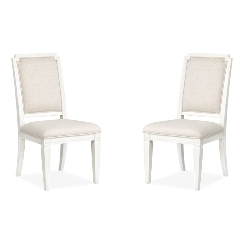Magnussen Home Willowbrook Egg Shell White Upholstered Side Chair Two Pack
