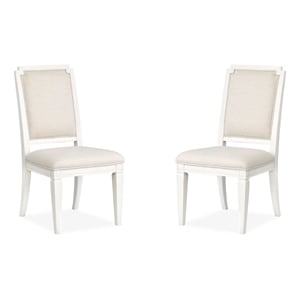 Magnussen Home Willowbrook Egg Shell White Upholstered Side Chair Two Pack