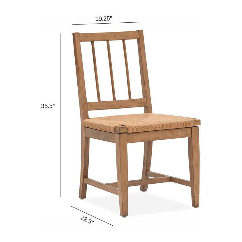 Magnussen Home Lindon Belgian Wheat Paper Cord Side Chair Two Pack