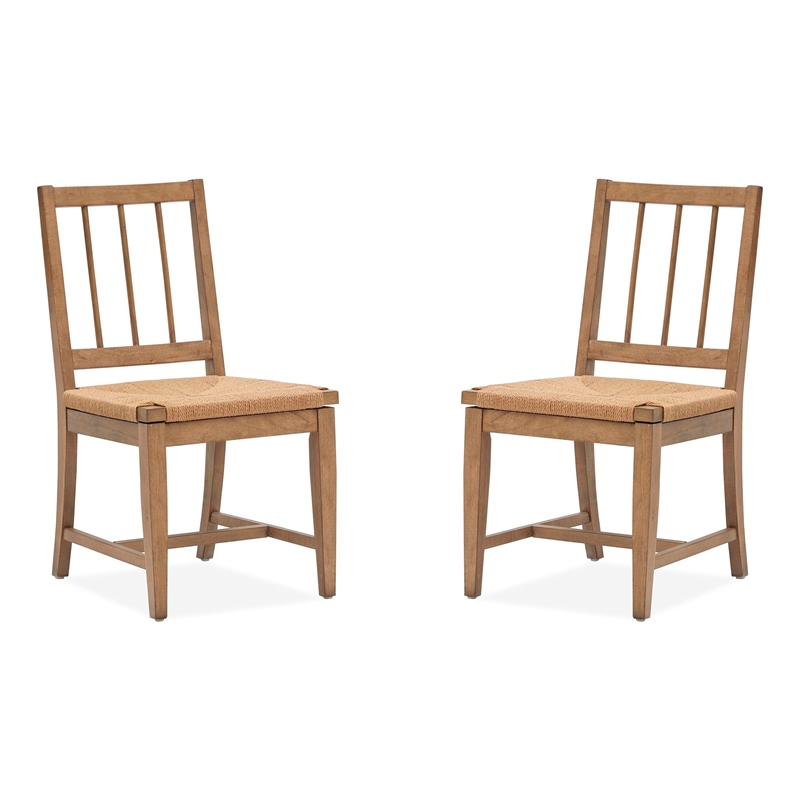 Magnussen Home Lindon Belgian Wheat Paper Cord Side Chair Two Pack