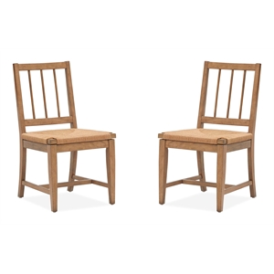 Magnussen Home Lindon Belgian Wheat Paper Cord Side Chair Two Pack