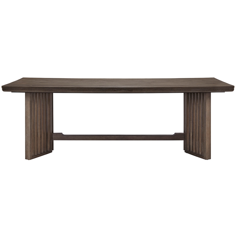 Magnussen Home Kavanaugh Weathered Kona Brown Trestle Dining Table