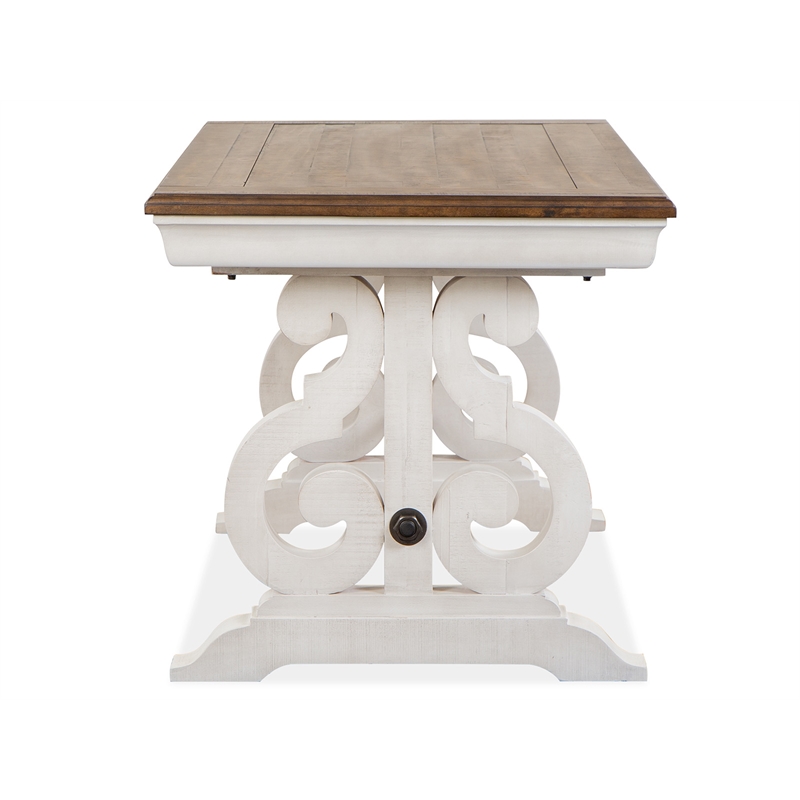 Magnussen Home Bronwyn Alabaster And Toasted Nutmeg Two Tone Writing Desk