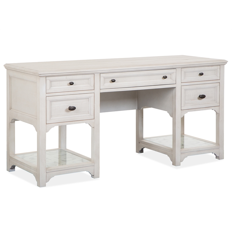 Magnussen Home Bronwyn Alabaster Desk With Hutch