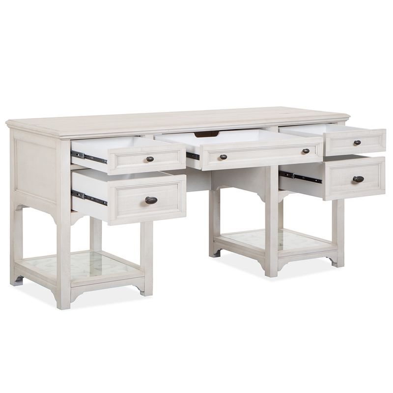 Magnussen Home Bronwyn Alabaster Desk With Hutch