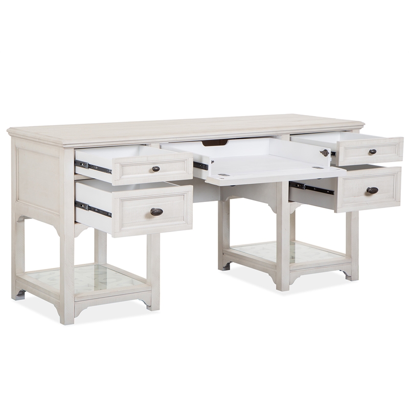 Magnussen Home Bronwyn Alabaster Desk With Hutch