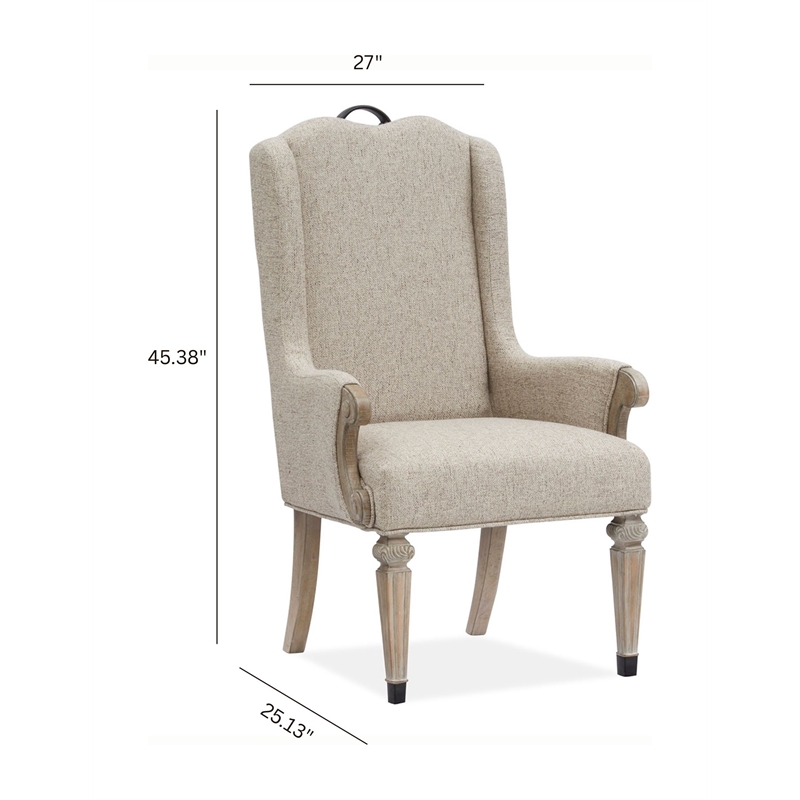 Magnussen Home Marisol Fawn Upholstered Host Chair Two Pack