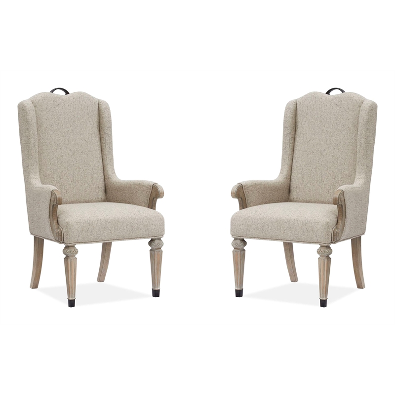 Magnussen Home Marisol Fawn Upholstered Host Chair Two Pack