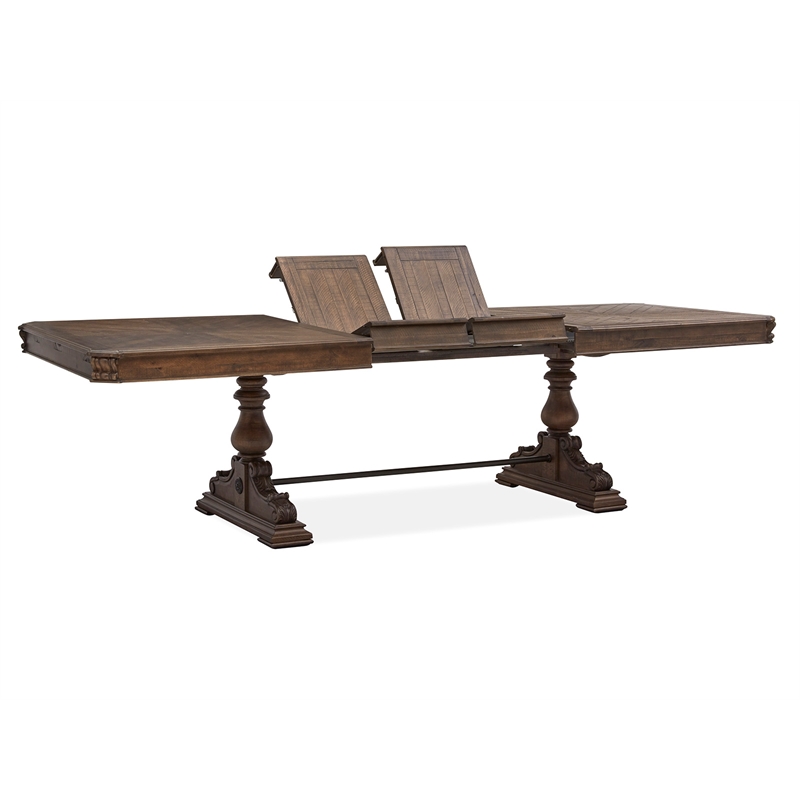 Magnussen Home Durango Willadeene Brown Extendable Trestle Dining Table
