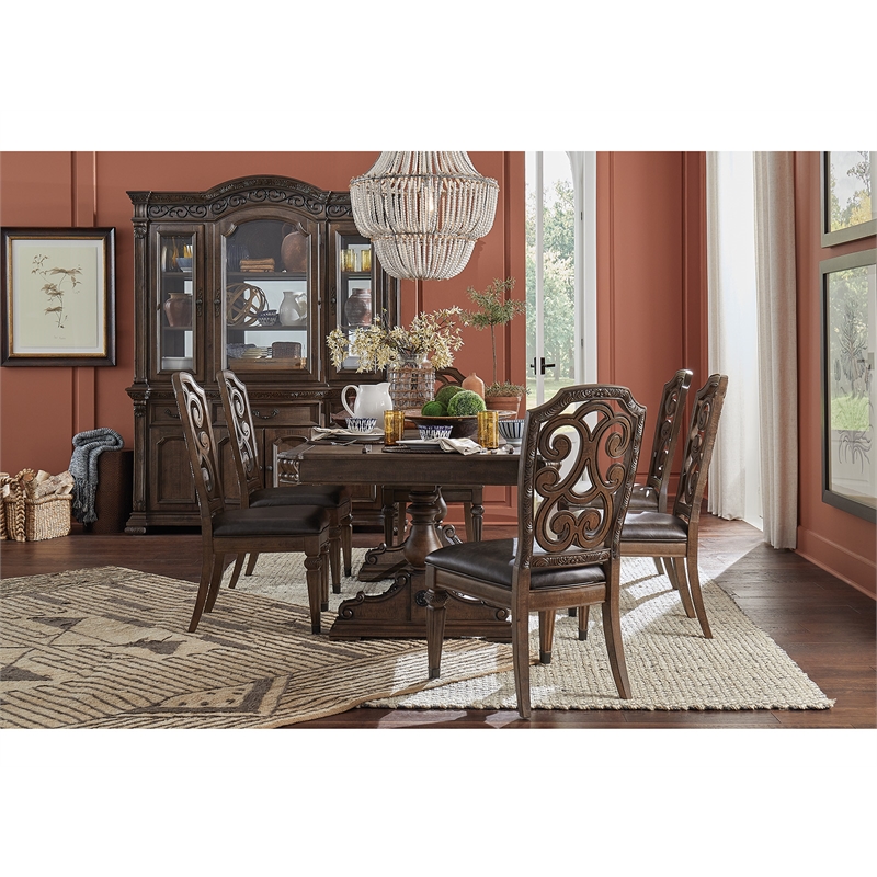 Magnussen Home Durango Willadeene Brown Extendable Trestle Dining Table