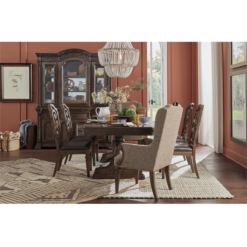 Magnussen Home Durango Willadeene Brown Extendable Trestle Dining Table