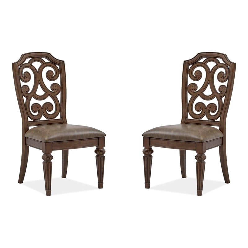 Magnussen Home Durango Willadeene Brown Upholstered Side Chair Two Pack