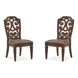 Magnussen Home Durango Willadeene Brown Upholstered Side Chair Two Pack