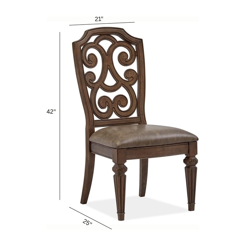 Magnussen Home Durango Willadeene Brown Upholstered Side Chair Two Pack